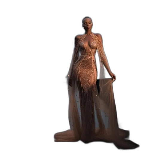 dress, jewelry, 3d render, concept art transparent PNG cut-out
