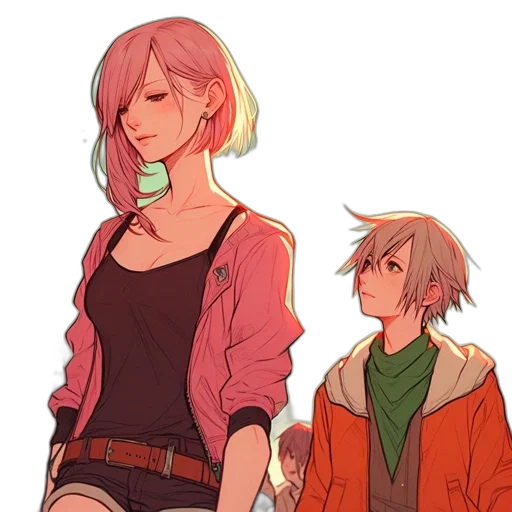 jacket, concept art, anime, pixel art transparent PNG cut-out