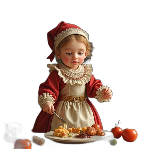 food, dress, photorealistic, 3d render transparent PNG cut-out
