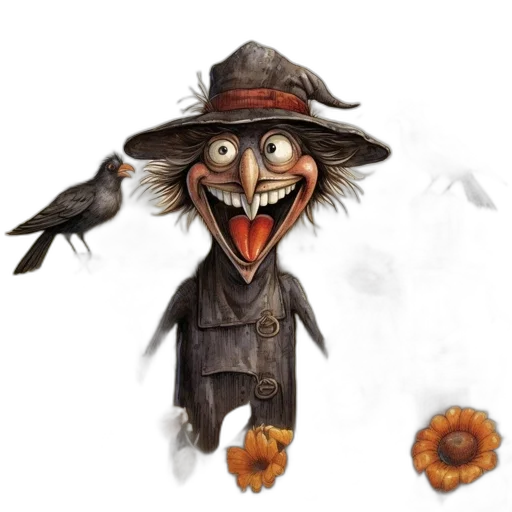 hat, mask, staff, creature transparent PNG cut-out