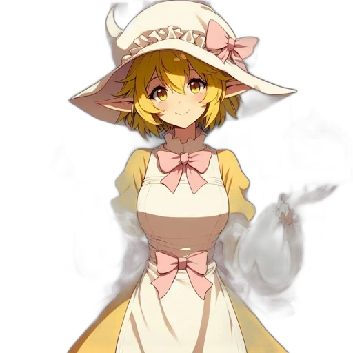 hat, staff, dress, flower transparent PNG cut-out