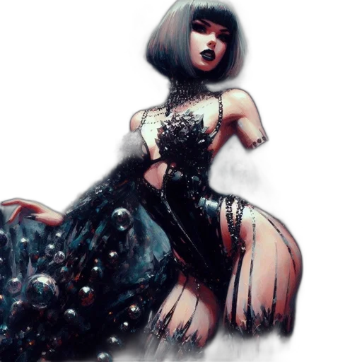 dress, fantasy art, concept art, comic book art transparent PNG cut-out