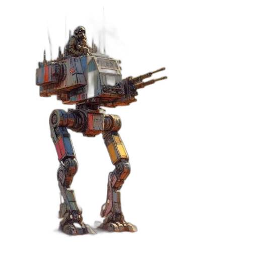 robot, weapon, concept art, 3d render transparent PNG cut-out