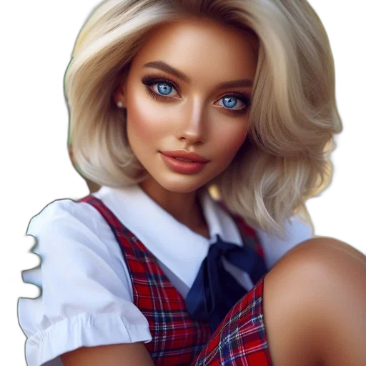 face, dress, hair, photorealistic transparent PNG cut-out