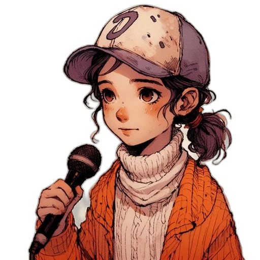 hat, staff, jacket, face transparent PNG cut-out