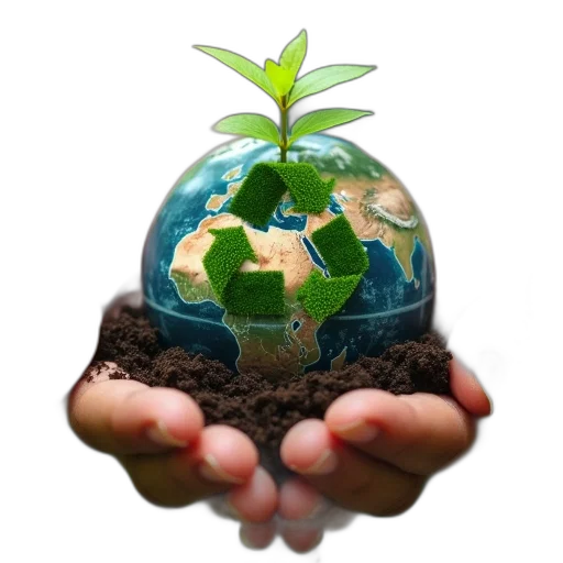 two, hands, holding, earth transparent PNG cut-out