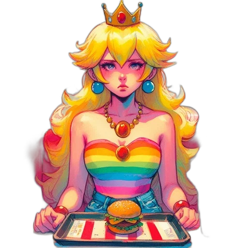 crown, dress, jewelry, pixel art transparent PNG cut-out