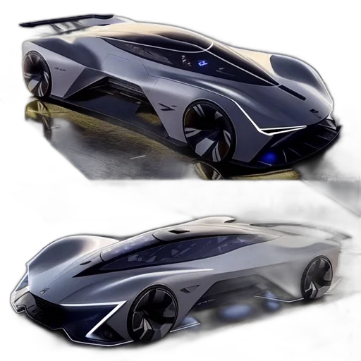 car, concept art, 3d render, photorealistic transparent PNG cut-out