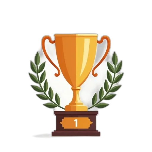 crown, trophy, icon, laurel transparent PNG cut-out