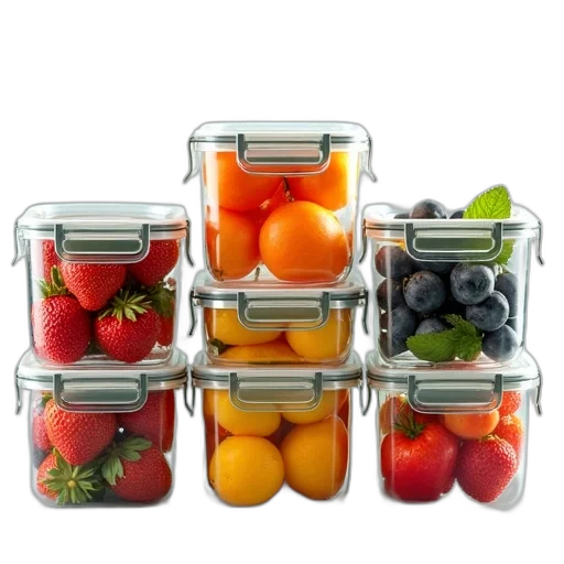 food, group, freezer, containers transparent PNG cut-out
