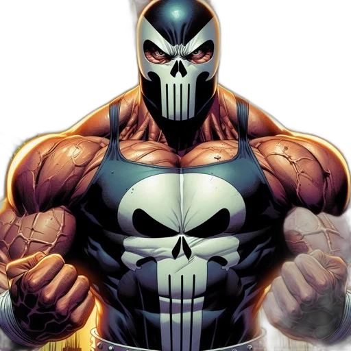 mask, comic book art, concept art, muscular transparent PNG cut-out