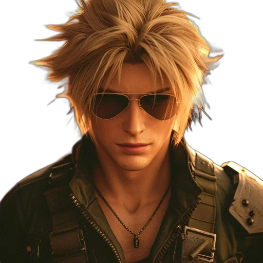face, jacket, hair, weapon transparent PNG cut-out