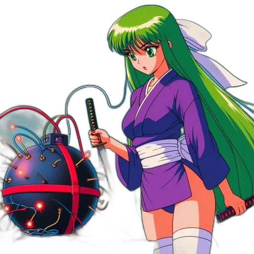 weapon, vaporwave, concept art, anime transparent PNG cut-out
