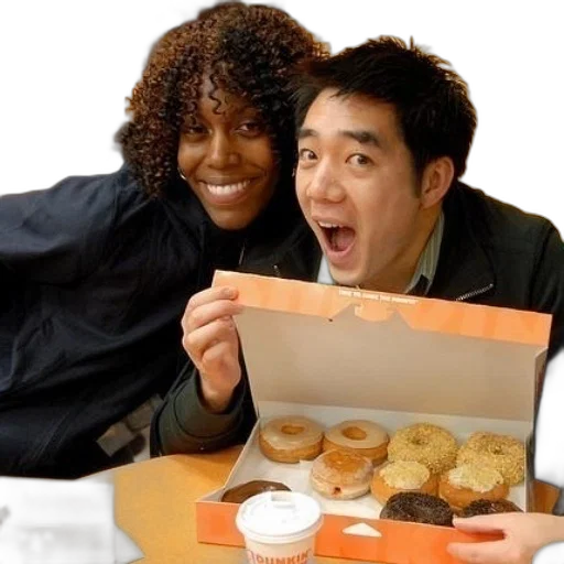 food, man, woman, excitedly transparent PNG cut-out