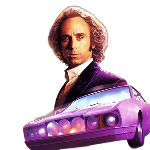 car, hair, face, vaporwave transparent PNG cut-out