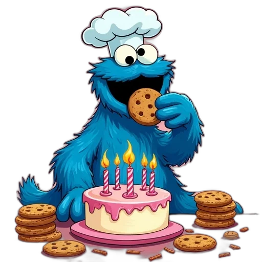 colorful, illustration, cookie, monster transparent PNG cut-out
