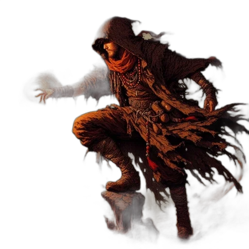creature, mask, staff, concept art transparent PNG cut-out
