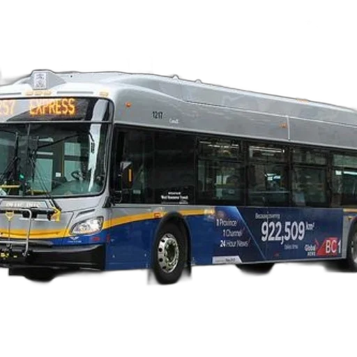 modern, blue, silver, bus transparent PNG cut-out