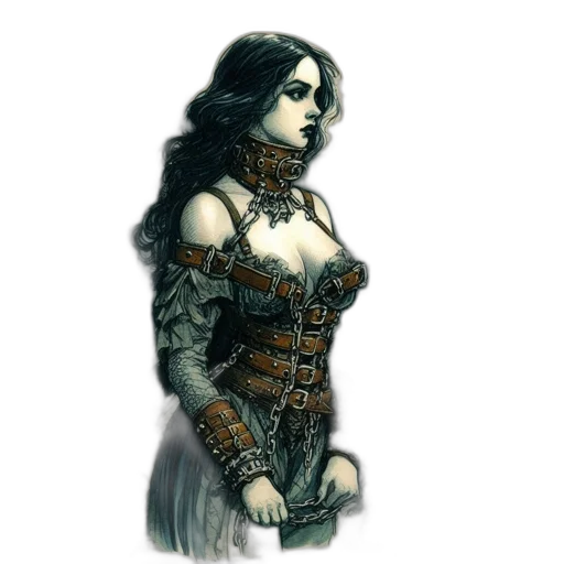 dress, jewelry, crown, staff transparent PNG cut-out