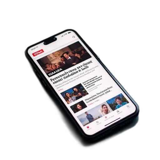 staff, smartphone, displaying, news transparent PNG cut-out