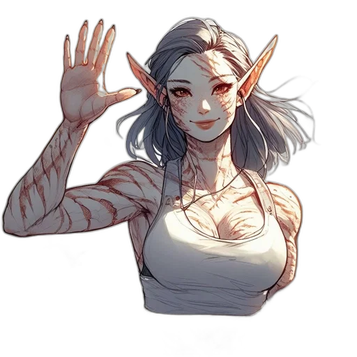 staff, creature, face, fantasy art transparent PNG cut-out