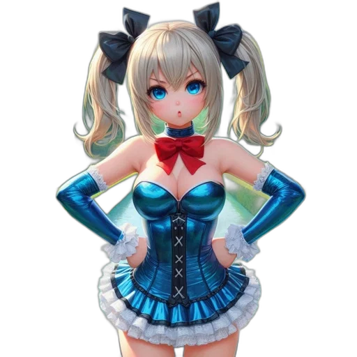 dress, staff, robot, 3d render transparent PNG cut-out