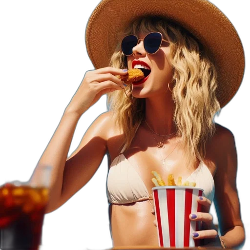 food, hat, photorealistic, woman transparent PNG cut-out