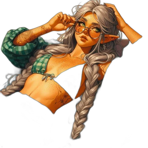 jewelry, hair, fantasy art, pixel art transparent PNG cut-out