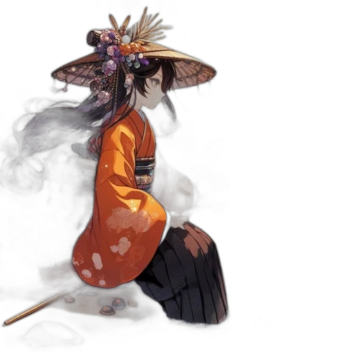 staff, dragon, mask, dress transparent PNG cut-out