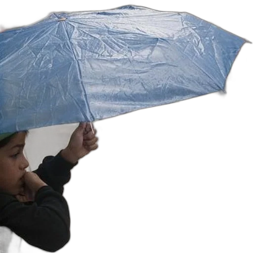 umbrella, hat, jacket, photorealistic transparent PNG cut-out