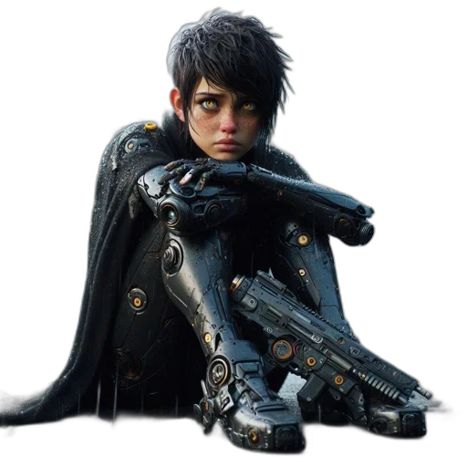 robot, weapon, jacket, dragon transparent PNG cut-out