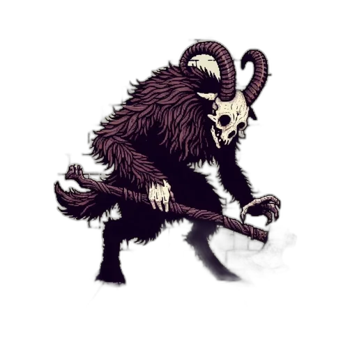 creature, animal, staff, mask transparent PNG cut-out