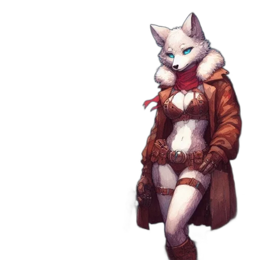 jacket, staff, dress, animal transparent PNG cut-out