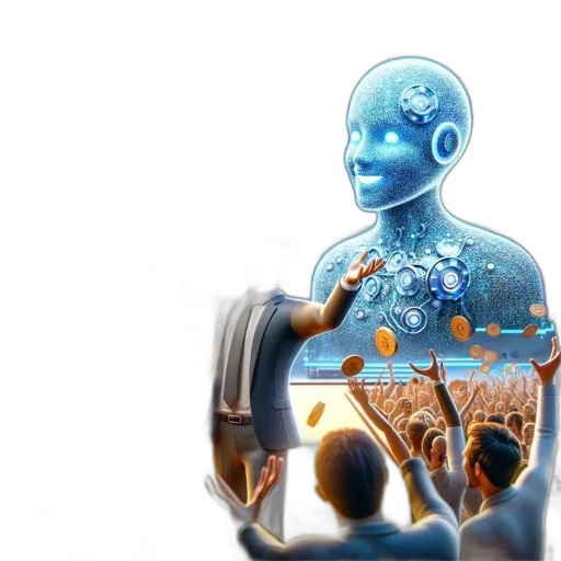 robot, concept art, cyberpunk, 3d render transparent PNG cut-out