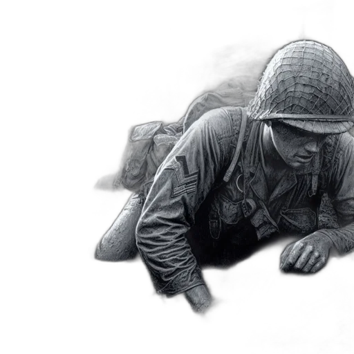 weapon, hat, jacket, face transparent PNG cut-out