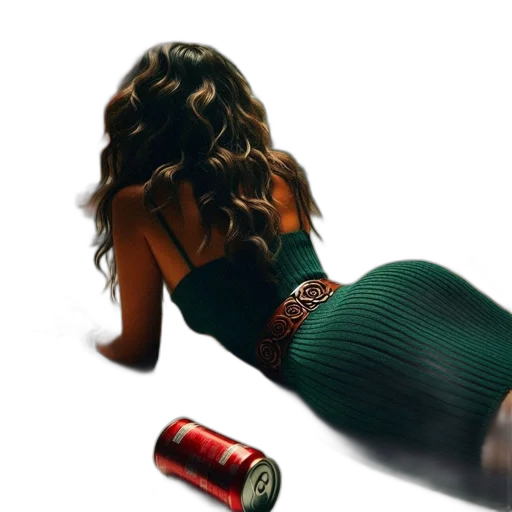 bottle, dress, hair, weapon transparent PNG cut-out