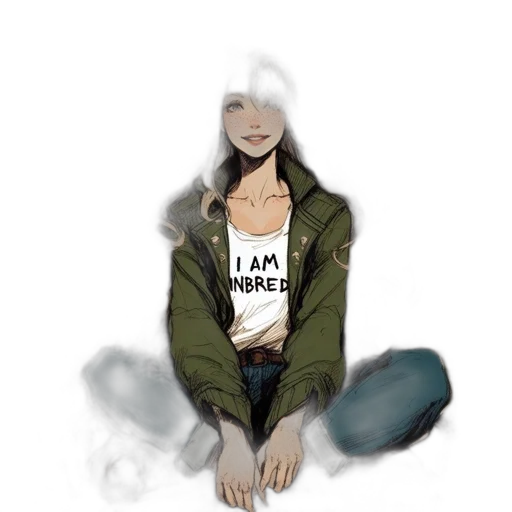 jacket, face, concept art, watercolor transparent PNG cut-out