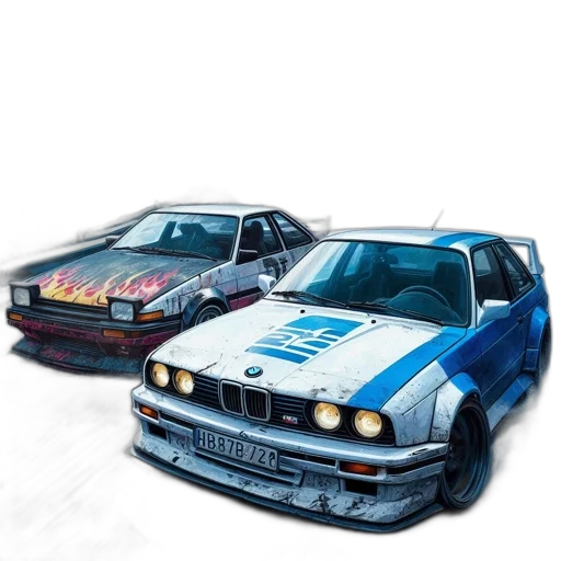 car, concept art, photorealistic, pixel art transparent PNG cut-out
