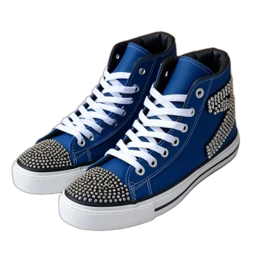 shoes, photorealistic, 3d render, blue transparent PNG cut-out