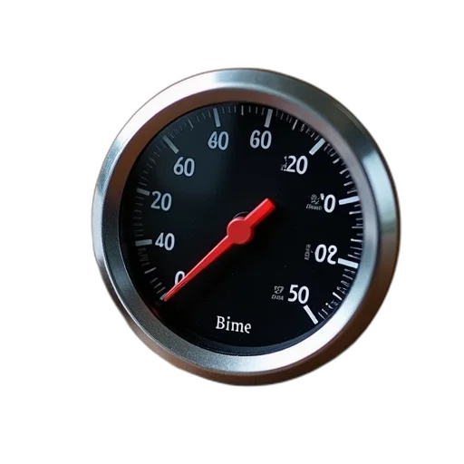 black, silver, analog, speedometer transparent PNG cut-out