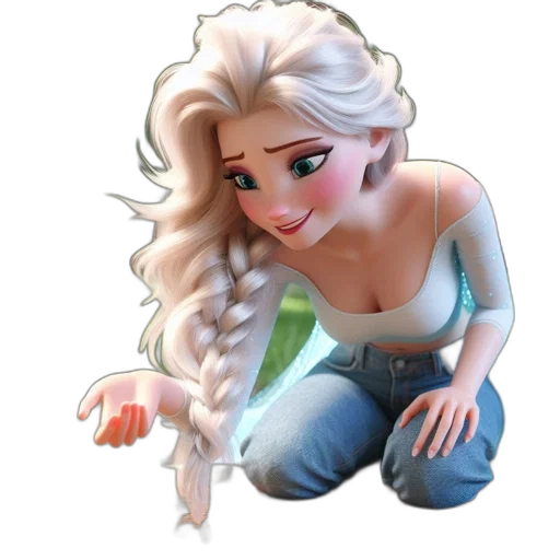 hair, jewelry, 3d render, cartoon transparent PNG cut-out