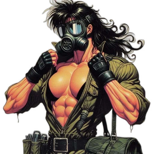 mask, comic book art, cyberpunk, concept art transparent PNG cut-out