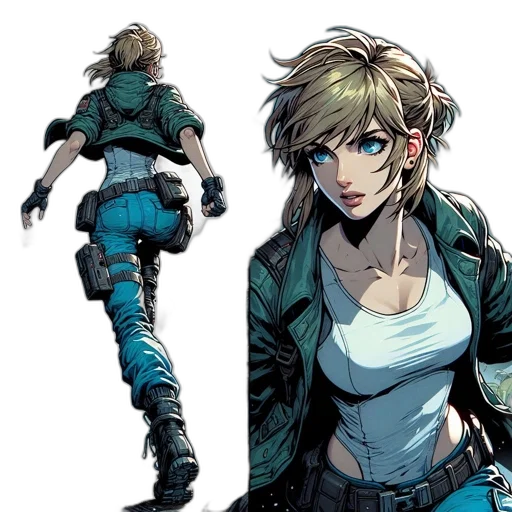 jacket, concept art, comic book art, cyberpunk transparent PNG cut-out