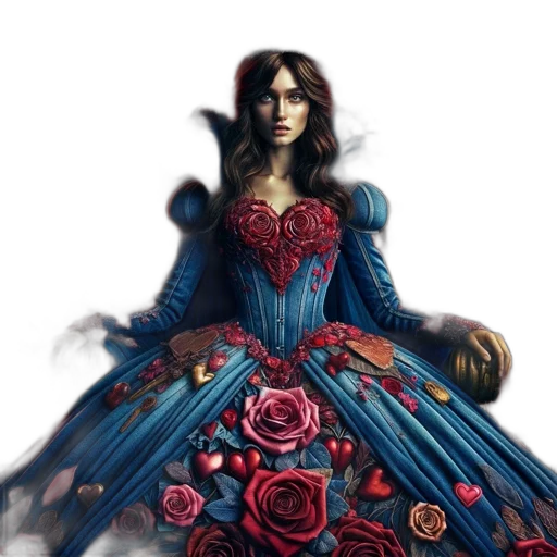 dress, fantasy art, concept art, comic book art transparent PNG cut-out