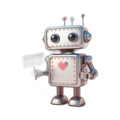 robot, 3d render, concept art, metallic transparent PNG cut-out