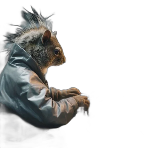 animal, creature, jacket, photorealistic transparent PNG cut-out