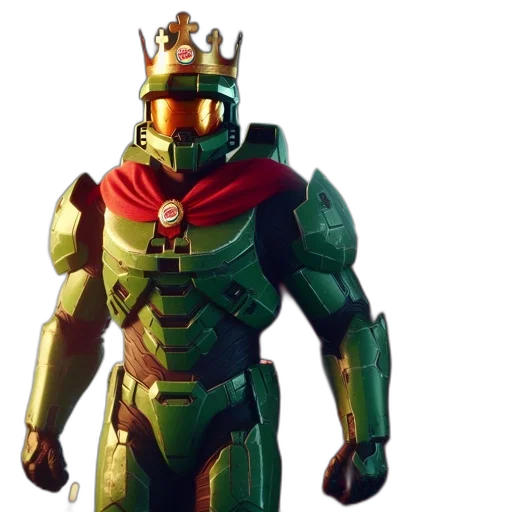 robot, crown, concept art, 3d render transparent PNG cut-out
