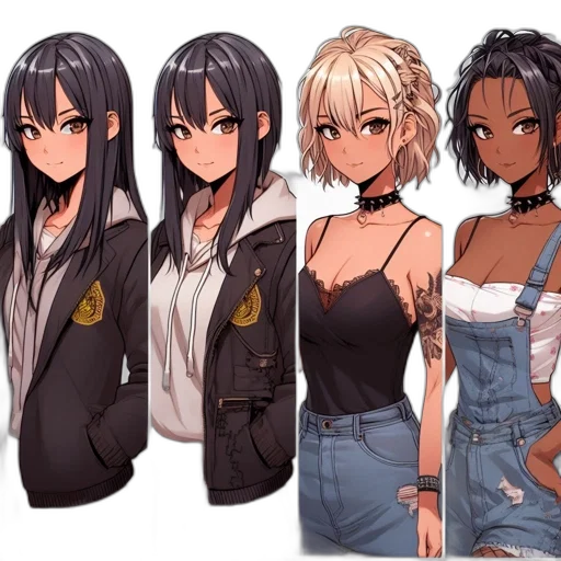 jacket, dress, anime, concept art transparent PNG cut-out