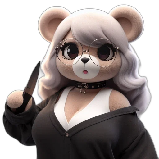 staff, animal, anime, 3d render transparent PNG cut-out