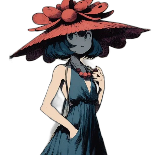 hat, dress, flower, mask transparent PNG cut-out